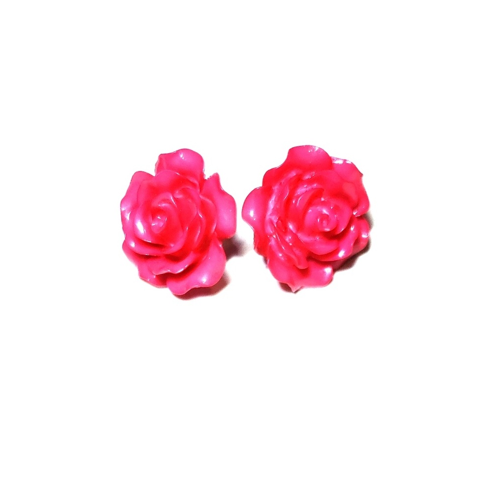 Pink Rose Earrings